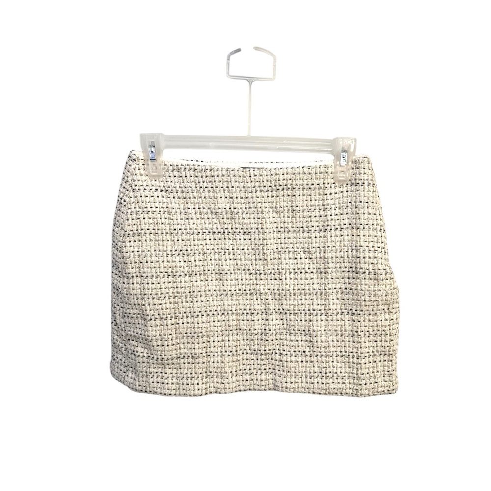 Zara Tweed Mini Skirt in Cream and Black